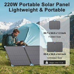 E-POWO 110W 220W Bifacial Solar Panel for Jackery Explorer 1000 v2 Power Station