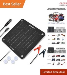 10W Solar Battery Charger Maintainer 12V Waterproof Car Truck Boat RV