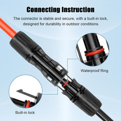 8 AWG Solar Extension Cable 200FT Black + 200FT Red, 8 Gauge Solar Panel Wire Ma