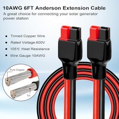 10AWG Anderson Extension Cable – Solar Extension Cable Anderson Connector 6FT