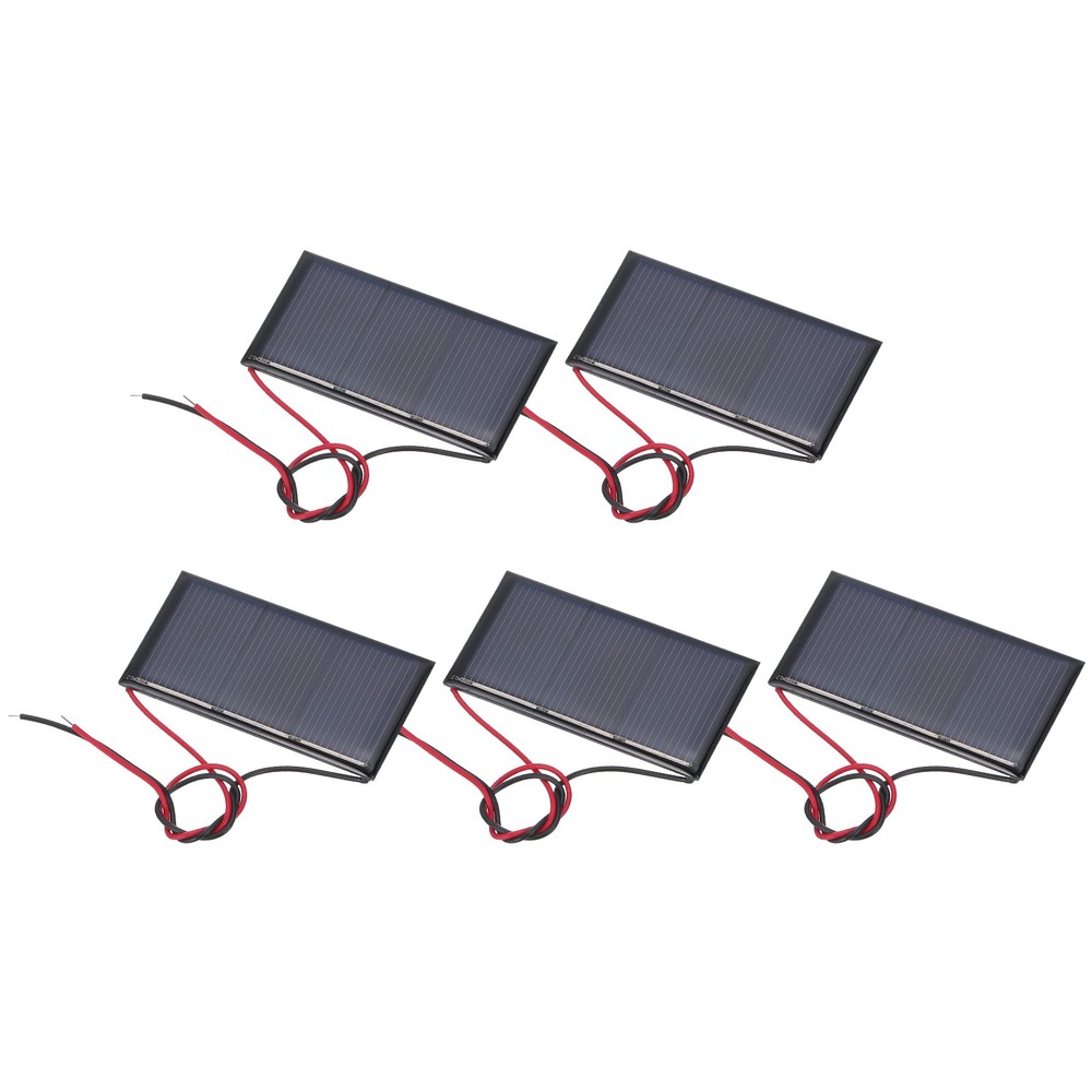 5 Pcs 1.5V 0.24W 160mA Mini Solar Panels with 2 Cable 60mm x 30mm