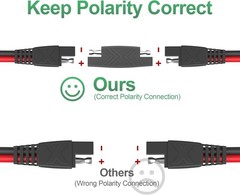 12FT SAE Extension Cable 16AWG – Quick Disconnect, Water-Resistant for Solar …