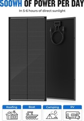 100W High Efficiency 18BB Solar Panel – Waterproof for RV & Off-Grid Living