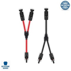 Solar Panel Y Branch Parallel Adapter 10AWG – Red & Black Connectors