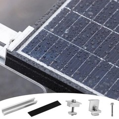 Solar Panel Mounting Bracket Kit – 12 Pcs Aluminum Rail & Z-Brackets for Metal,