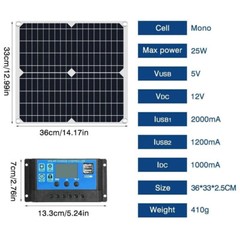 200 Watts Solar Panel Kit 100A 12V Battery Charger w/ Controller Caravan Boat RV