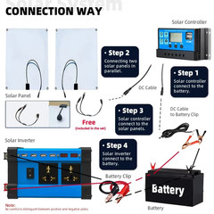 6000W Solar Inverter Kit 600W Solar Panel 100A Charge Controller 12V/110V/220V O