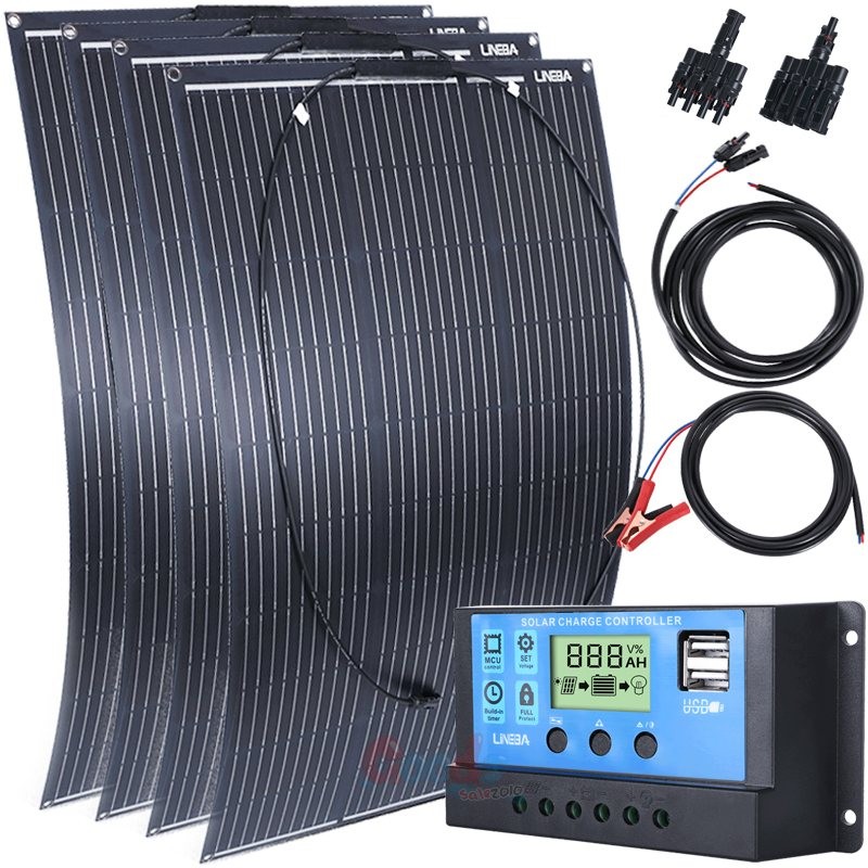 100W 200W 400W Watt 18V Solar Panel Mono N-Type Charger RV Home Off-Grid Roof