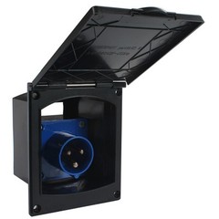 Sturdy 16A Waterproof Socket for External Use in RVs and Trailers IP44 Rated