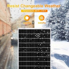 2x100W 200W Watt Monocrystalline Solar Panel Off Grid Kit RV Boat 82.5×64.5x6cm