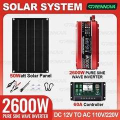 Grennova 2600W Off-Grid Solar System 50W Panel 60A MPPT Dual Voltage Inverter