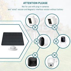 8W Solar Panel Compatible with Rechargeable Battery Powered Cam, for Security…