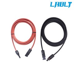 LABLT 10 Feet Solar Panel Extension Cable Wire Connector 12AWG Black And Red
