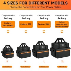 Portable Power Station Carrying Case for Jackery 300, Anker C300, BLUETTI 30 V2
