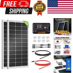 200 Watts 12 Volt/24 Volt Solar Panel Kit with High Efficiency Monocrystallin…