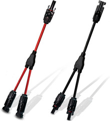 Solar Connectors Y Branch Upgraded Solar Panel Connector, 1 Pair Adapter Cable W