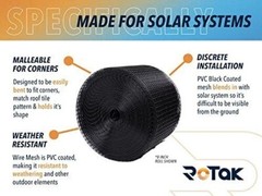 Rotak 8in X 80ft Solar Panel Bird Squirrel 8″x100′ with 50 fastener clips(S)