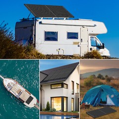 200W Monocrystalline Solar Panel 12V Off-Grid Battery Power RV Home Boat Camping