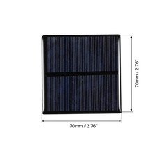 2 Pack Mini Solar Panel Cell 3V 210mA 0.63W 70mm x 70mm for DIY Project