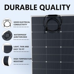 130W 18V Flexible Solar Panel Waterproof IP67 Monocrystalline Solar Cell Power