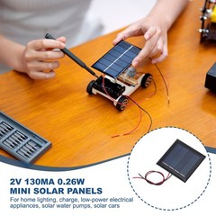 10 Pcs 2V 0.26W 130mA Mini Solar Panels with 2 Cable 54mm x 54mm