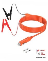 12V Car Battery Charging Cable, 6.6FT 14AWG Cord Alligator Battery Charger
