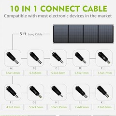 40W Solar Panel 40 Watt Foldable Solar Panel for Portable Power Black-40