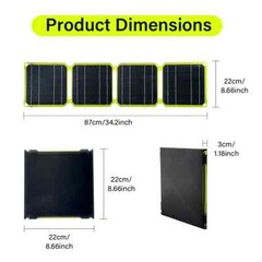 40W For Phone Power Station Portable Solar Panel Foldable DC USB Charger Green