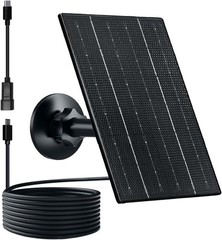 Solar Panel for Security Camera, 4W Solar Charger with Micro USB/USB-C Plug w…