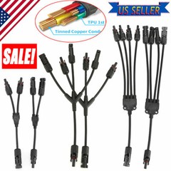Solar Panel Y Branch Cable Connection Waterproof Adapter Connector Extension