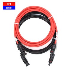 Solar Panel Wire 10AWG 6mm² Black/Red Extension Cable with Female&Male Connector