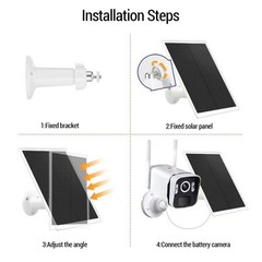2PCS Security Camera Solar Panel Durable Charger For Outdoor Use Easy To Use