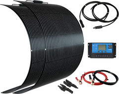 Flexible Solar Panel Kit 200W 12V,2PCS 100W Monocrystalline Module,20A Charge Co