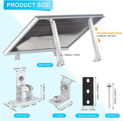 2 Sets Adjustable Solar Panel Tilts Mount Brackets Aluminum Alloy Mounting Brack