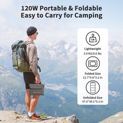 MHPOWOS 120W 80W 40W Foldable Solar Panel Charger for Jackery Explorer 300 Plus