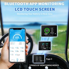 48V 105Ah Battery LiFePO4 Lithium Golf Cart 200A BMS Bluetooth Monit+20A Charger
