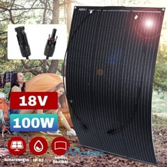 Real 100W 18V Flexible Mono Solar Panel Off Grid RV Camping Home Caravan Boat