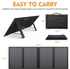 Open Box Powkey 350W Portable Solar Generator, 70000mAh with 60W Solar Panel