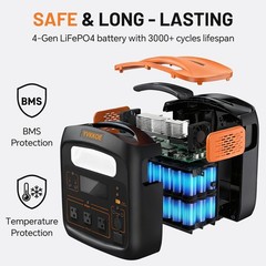 YVKKOE Portable Power Station 1800W LiFePO4 Solar Generator for Camping RV