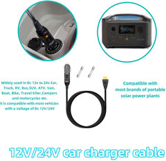 6.8FT Portable12V/24V Car Charger Suitable Compatible Ecoflow Delta/River