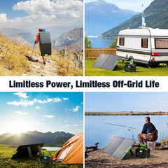 100W Portable Solar Panel for Power Station Generator, 20V Foldable Solar Cell S