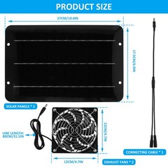 30W Solar Powered Fan for Shed,Chicken Coop,Greenhouse Waterproof Exhaust Fan us