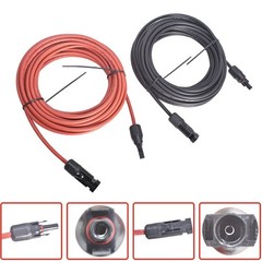 30Ft 10AWG Solar Panel Extension Cable Wire Connector Black + Red