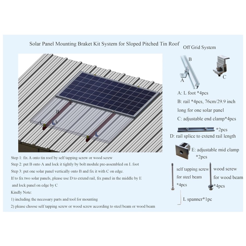Adjustable Solar Panel Mounts for Tin Roof Installation