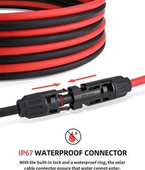 30ft 10AWG Solar Extension Cable Kit with Male/Female Connectors, Copper