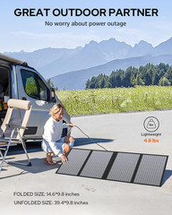 60W Portable Solar Panel Charger with USB & Type-C for Camping