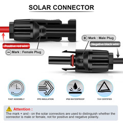 Igreely 10 Gauge Wire Solar to O Ring Cable Solar Panel Adapter Kit Cable Connet
