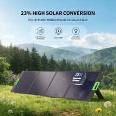 200W Portable Solar Panel for Power Station, Foldable Solar Charger w/ 4 Kick…