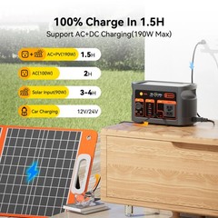 FlashFish 300W Portable Power Station Generator LiFePO4 Optional 60W Solar Panel