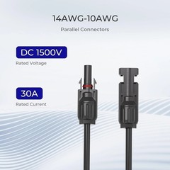 Renogy Solar Connectors Parallel Y Branch MMF FFM 1 Pair Solar Panel Wire for